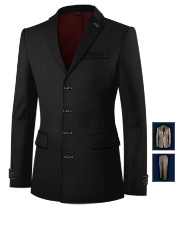 Costume Style Empire Pour Homme with 4 Buttons, Single Breasted