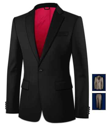 Costume Mariage Lin with 1 Button, Single Breasted