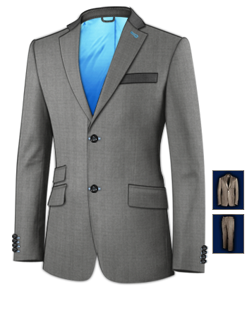 Costume Homme Italien Anthracite with 2 Buttons, Single Breasted