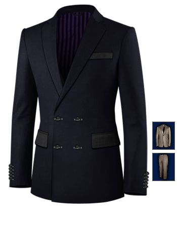 Costume Super 160 with 4 Buttons,double Breasted (2 To Close)