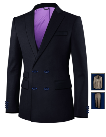 Costume 3 Pi�ces Pas Ch�r with 4 Buttons,double Breasted (2 To Close)