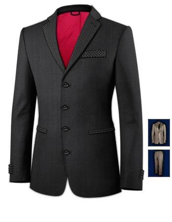 Costumes Cintr� Hommes with 4 Buttons, Single Breasted
