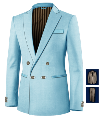 Costume Troyes Pieces with 4 Buttons, Double Breasted (1 To Close)