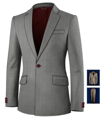 Costumes Herault with 1 Button, Single Breasted