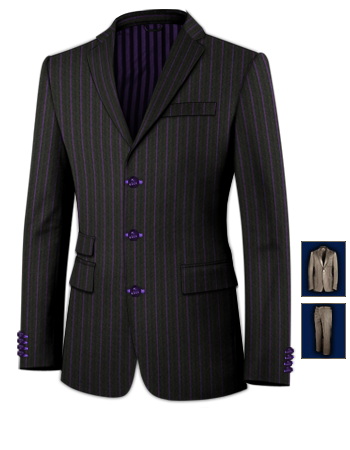 Costume Velours Sur Mesure with 3 Buttons, Single Breasted
