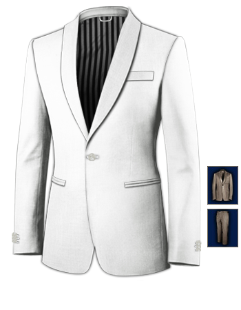 Veste Homme Beige with 1 Button, Single Breasted