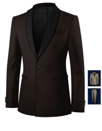 Costume Sur Mesure Prix Discount with 1 Button, Single Breasted