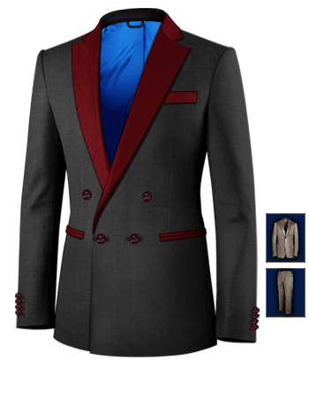 Costume Affaire with 4 Buttons, Double Breasted (1 To Close)