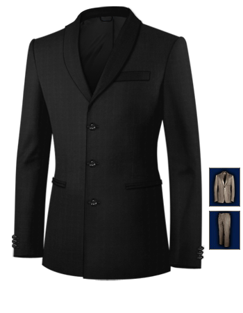 Costume Fashion Homme with 3 Buttons, Single Breasted