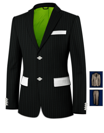 Costumes En Lin with 2 Buttons, Single Breasted