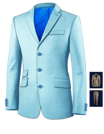 Costume Gris Satin� with 3 Buttons, Single Breasted