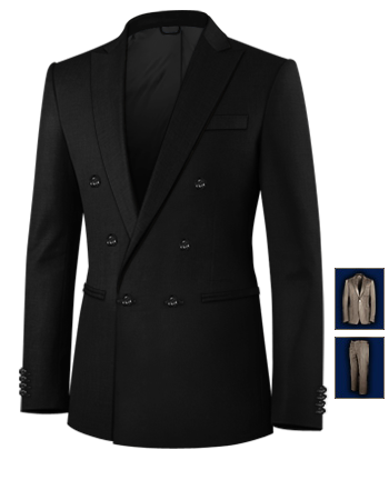 Costume Homme De Couleur Blanc with 6 Buttons, Double Breasted (1 To Close)