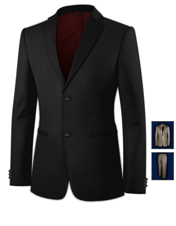 Costume En Flanelle with 2 Buttons, Single Breasted