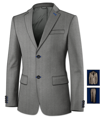 Costume Cintr� Noir with 2 Buttons, Single Breasted