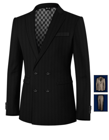Costume Avec Gilet with 4 Buttons,double Breasted (2 To Close)
