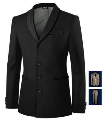 Costume Homme Blanc with 4 Buttons, Single Breasted