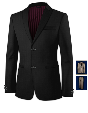 Costume Seer Sucker with 2 Buttons, Single Breasted