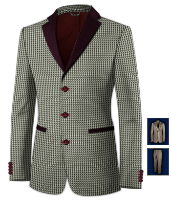 Costume Veste 66 with 3 Buttons, Single Breasted