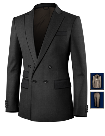 Style De Tenu Costume with 4 Buttons, Double Breasted (1 To Close)
