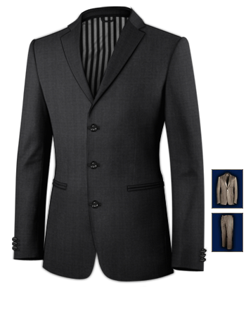 Nouveau Costume with 3 Buttons, Single Breasted
