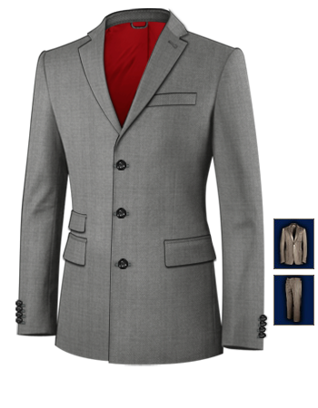 Costume Noir 3 Boutons with 3 Buttons, Single Breasted
