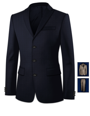 Costume Lin with 3 Buttons, Single Breasted