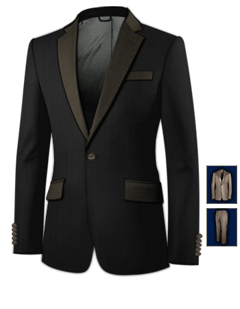 Costume Solde with 1 Button, Single Breasted