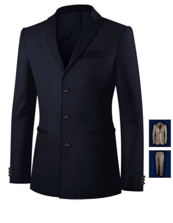 Costume Mer with 3 Buttons, Single Breasted