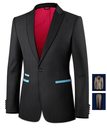 Costume Complet with 1 Button, Single Breasted