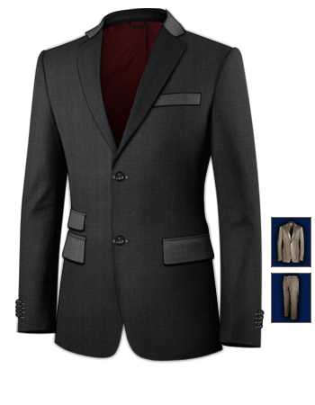 Costume Laine with 2 Buttons, Single Breasted
