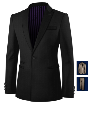 Stones Costumes with 1 Button, Single Breasted