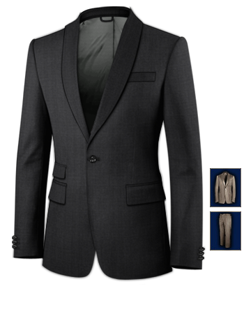 Costume Textil with 1 Button, Single Breasted