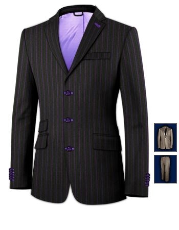 Costumes Lin Droit with 3 Buttons, Single Breasted