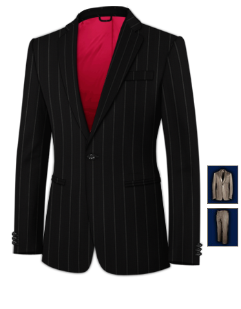 Costume Sur Mesure Gris Anthracite with 1 Button, Single Breasted