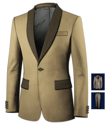 Costume 150 Euros with 1 Button, Single Breasted